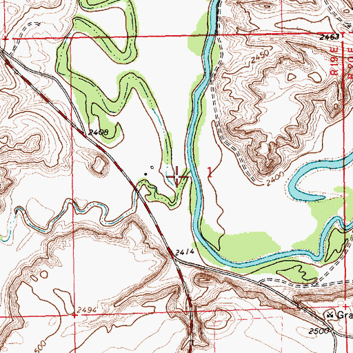 Topographic Map of Three Mile Creek, MT