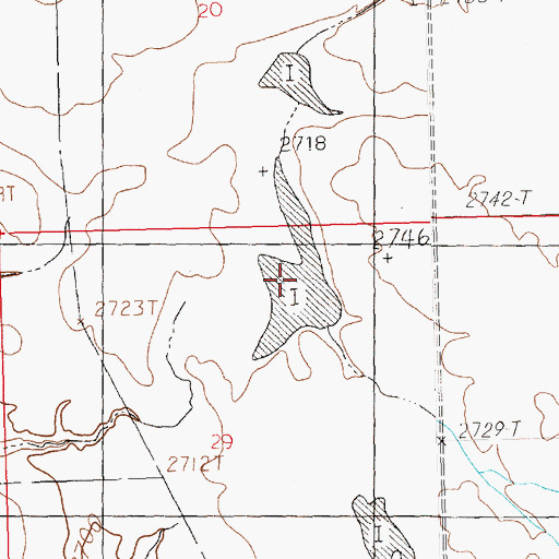 Topographic Map of Fifteen Mile Lake, MT