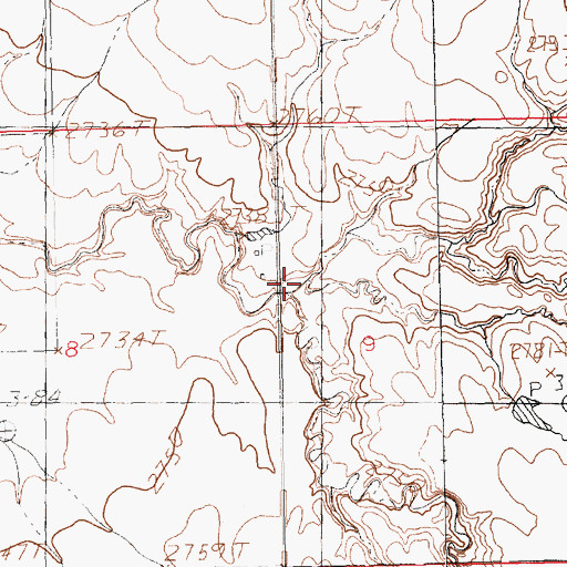 Topographic Map of North Fork Corral Coulee, MT