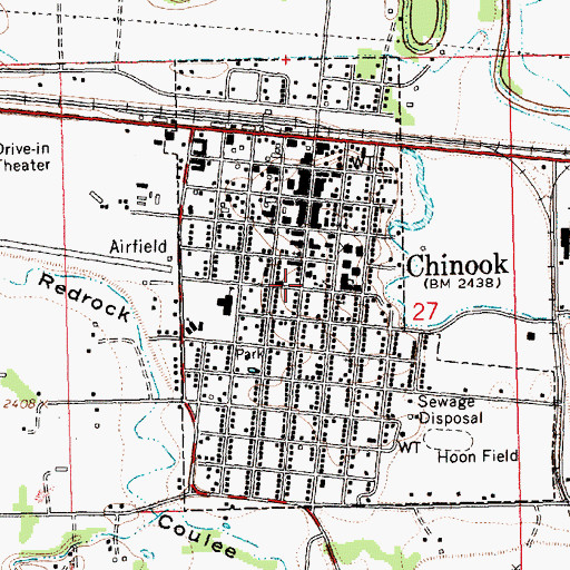 Topographic Map of Burns Trailer Court, MT