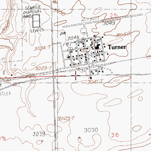 Topographic Map of Turner Christian Church, MT