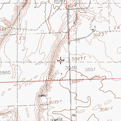 Topographic Map of Turner Cemetery, MT