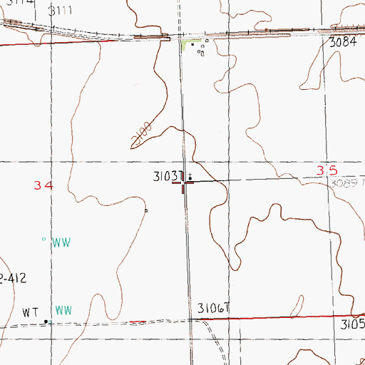 Topographic Map of Saint Thomas Aquinas Church, MT