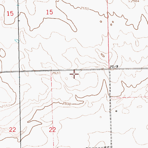 Topographic Map of Prairie Rose School (historical), MT