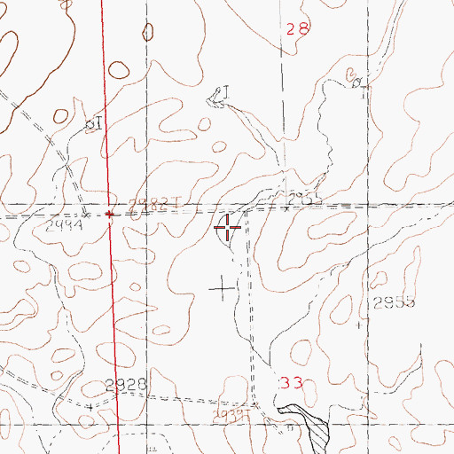 Topographic Map of Rocky Ridge School (historical), MT