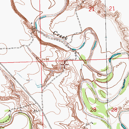 Topographic Map of Pleasant View School (historical), MT