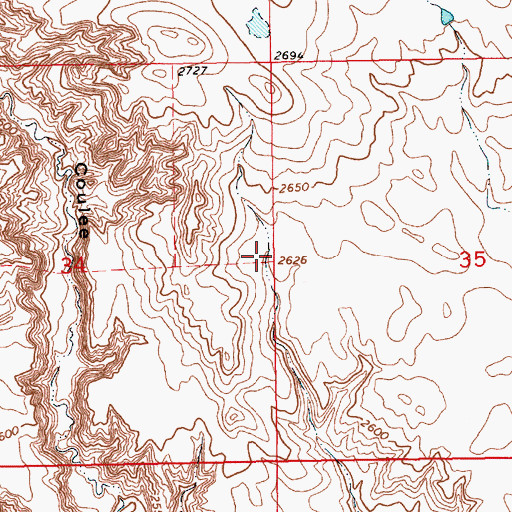 Topographic Map of Casady School (historical), MT