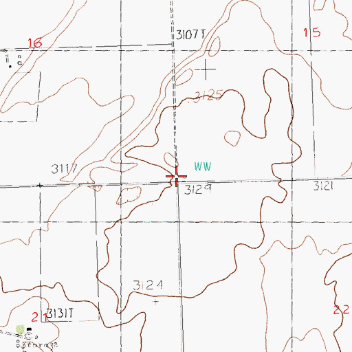 Topographic Map of Wing School (historical), MT
