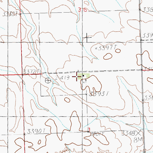 Topographic Map of West End School (historical), MT