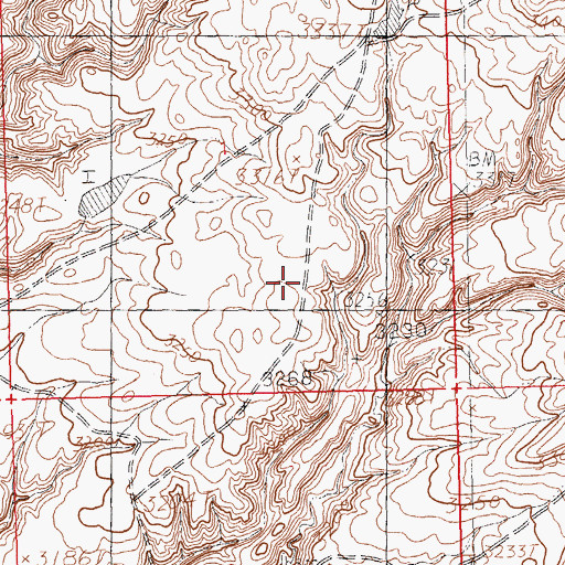 Topographic Map of LaPorte School (historical), MT