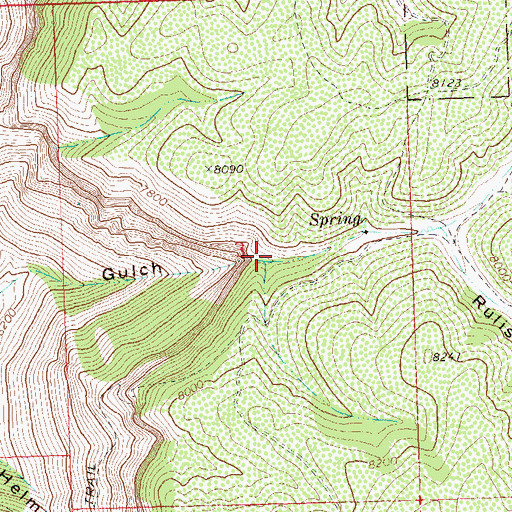 Topographic Map of Rulison Gulch, CO