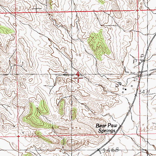 Topographic Map of Bearpaw Spring School (historical), MT