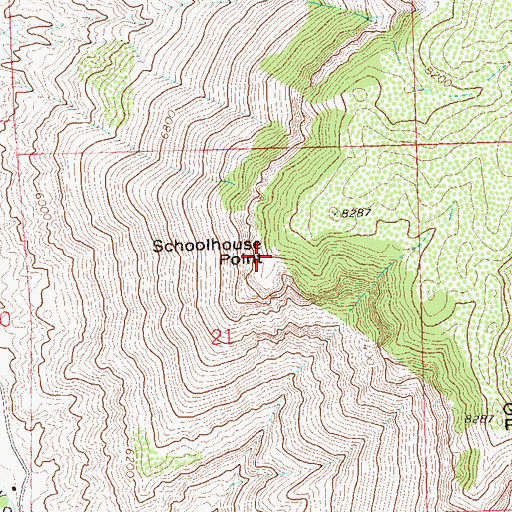 Topographic Map of Schoolhouse Point, CO