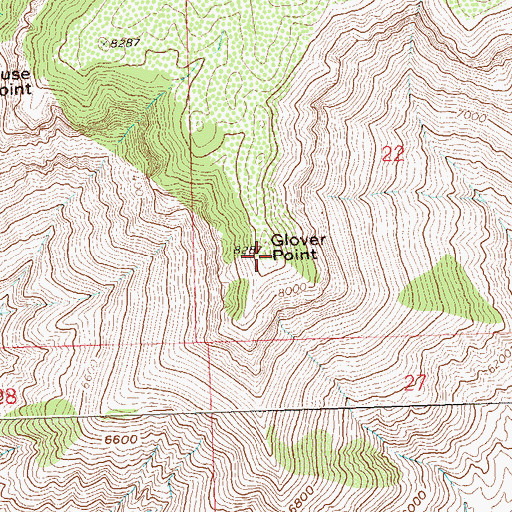 Topographic Map of Glover Point, CO