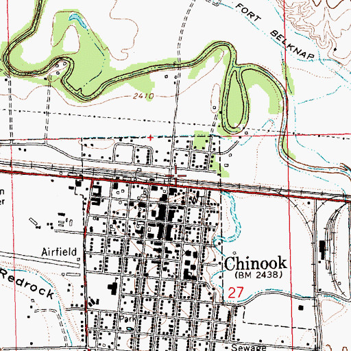 Topographic Map of North Side Park, MT