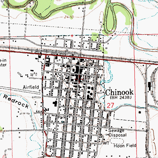 Topographic Map of United Methodist Church, MT