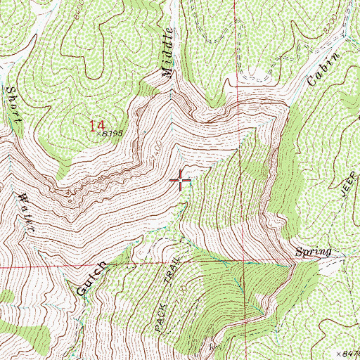 Topographic Map of Cabin Water, CO