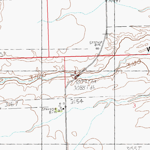 Topographic Map of Woody Island Coulee Bridge, MT