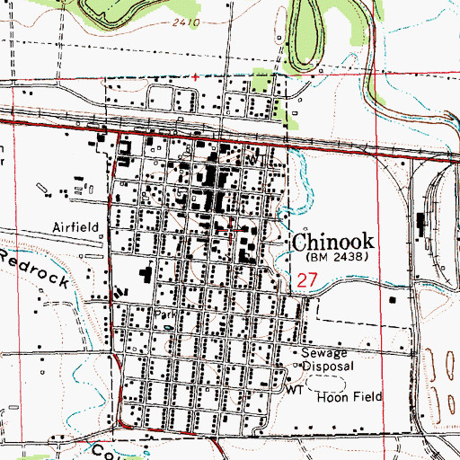 Topographic Map of Blaine County Courthouse, MT