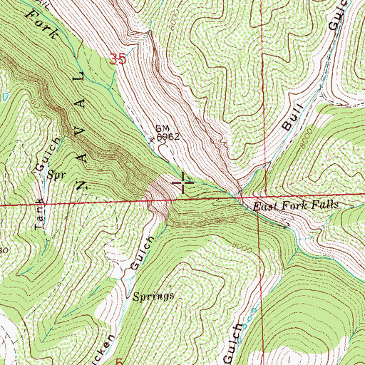Topographic Map of Chicken Gulch, CO