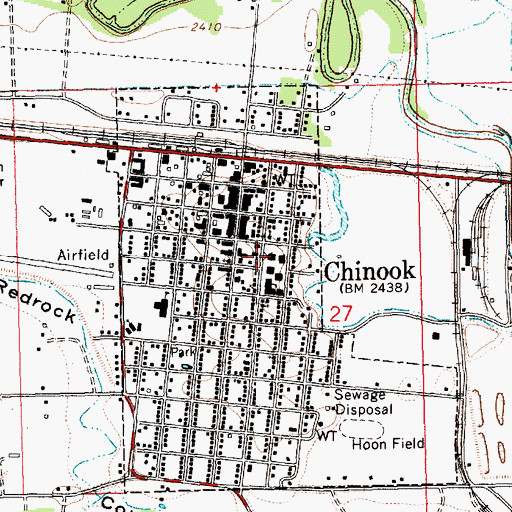 Topographic Map of Blaine County Sheriff's Office, MT