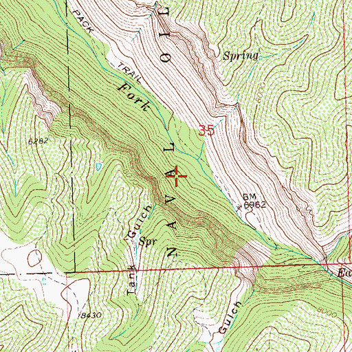 Topographic Map of Tank Gulch, CO
