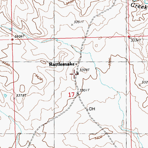 Topographic Map of Rattlesnake Post Office (historical), MT