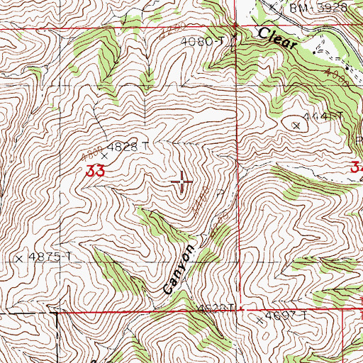 Topographic Map of Bearpaw (historical), MT