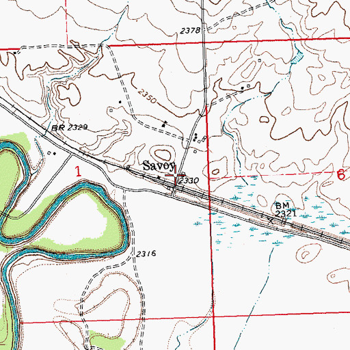 Topographic Map of Savoy Post Office (historical), MT