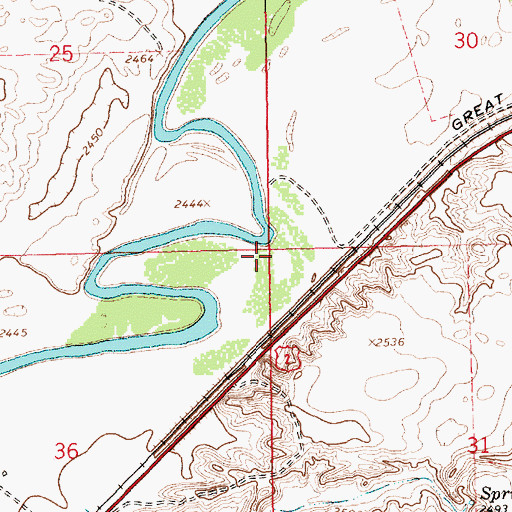 Topographic Map of Prices Post (historical), MT