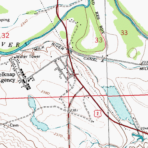 Topographic Map of Newtown, MT