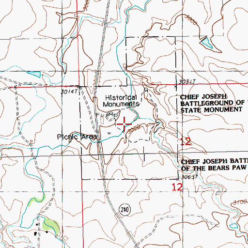 Topographic Map of Bear Paw Battlefield - Nez Perce National Historical Park, MT