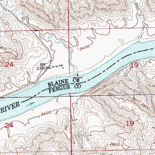 Topographic Map of McGarry Bar, MT