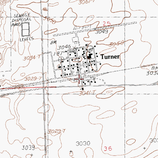 Topographic Map of Turner (historical), MT