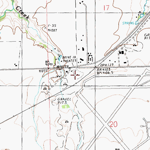 Topographic Map of Westernaire Drive-In Theater, MT