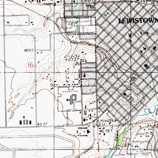Topographic Map of Emmanuel Baptist Church, MT