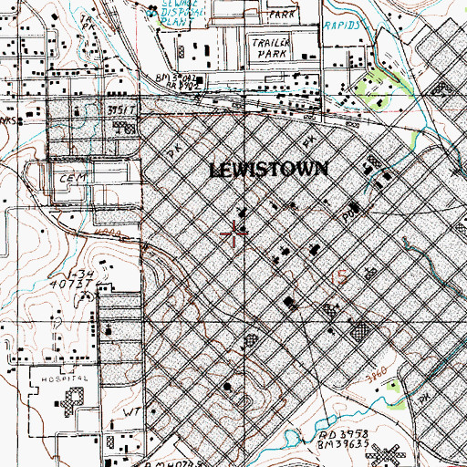 Topographic Map of Assembly of God Church, MT