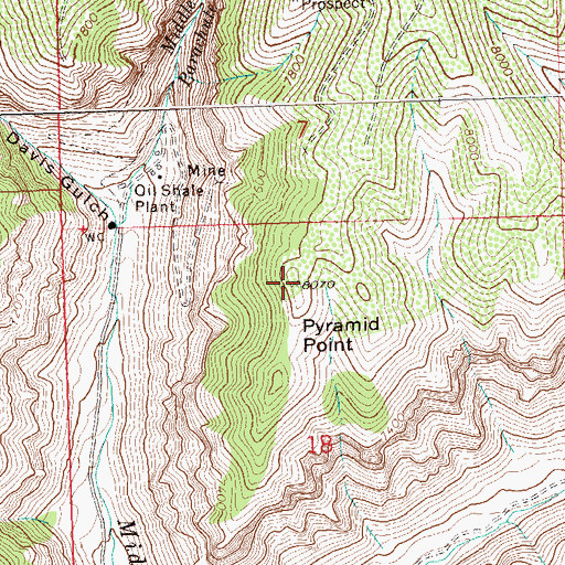 Topographic Map of Pyramid Point, CO