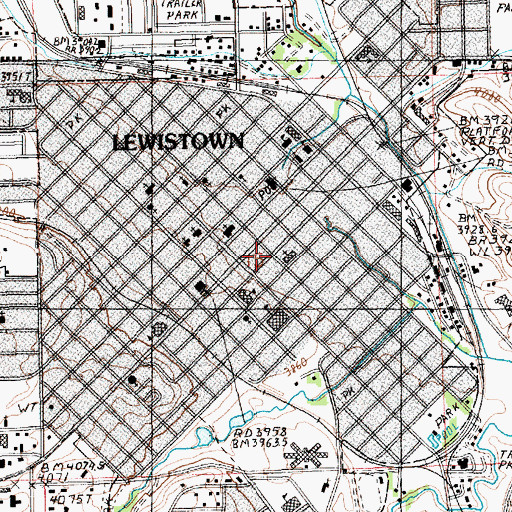 Topographic Map of First Presbyterian Church, MT