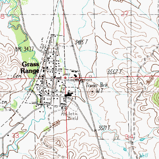 Topographic Map of Little Montana Truckstop Campground, MT