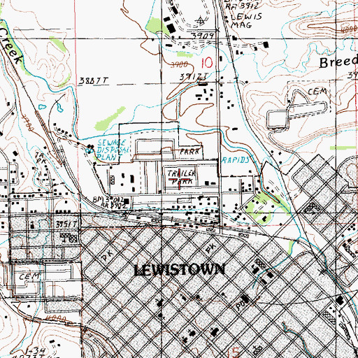 Topographic Map of Mountain Acres Mobile Home Park, MT