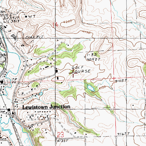 Topographic Map of Lewistown Elks Country Club, MT