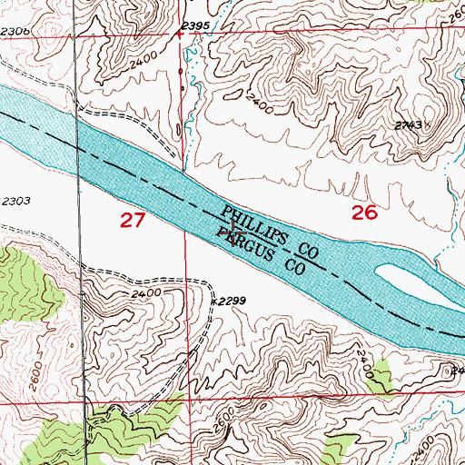 Topographic Map of Picotts Rapids, MT