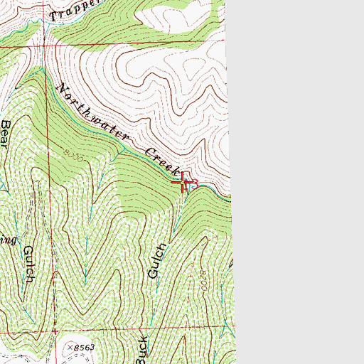 Topographic Map of Buck Gulch, CO