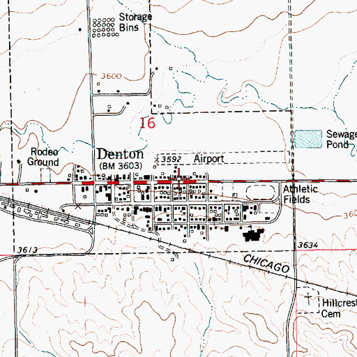Topographic Map of Lions Club Park, MT
