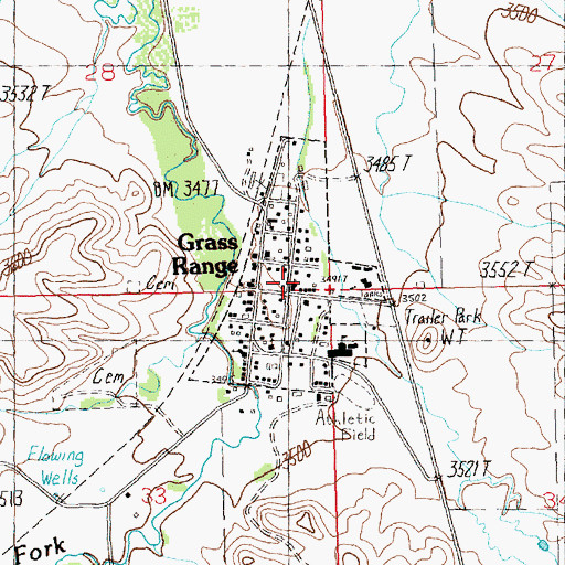 Topographic Map of United Methodist Church, MT