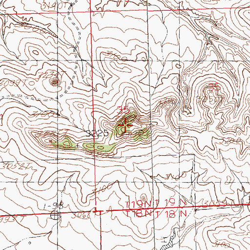 Topographic Map of Haystack Butte, MT