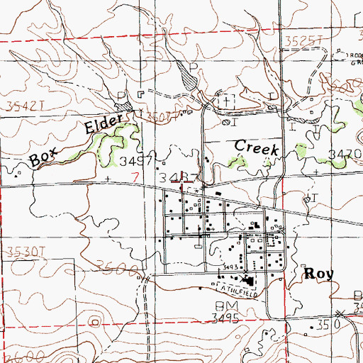 Topographic Map of Roy City Park, MT