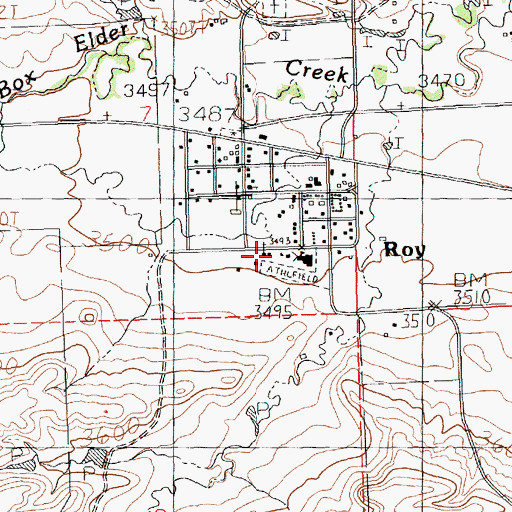 Topographic Map of Roy Presbyterian Church, MT