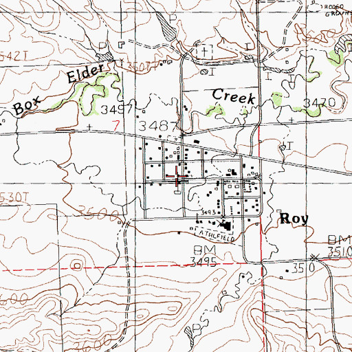 Topographic Map of Sacred Heart Catholic Church, MT